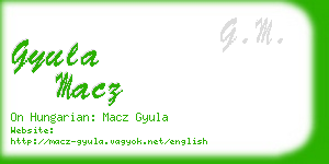 gyula macz business card